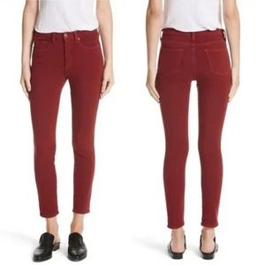Veronica Beard Size 29 Kate High Rise Cropped Skinny Jean Red